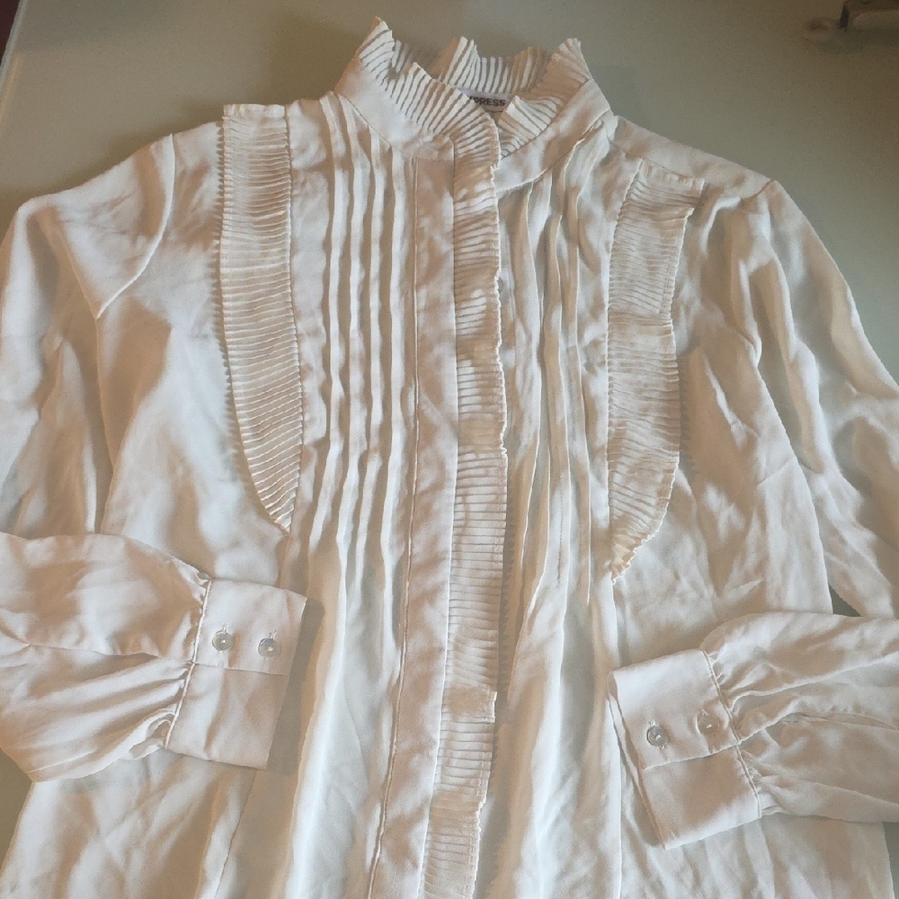 Express Cream Ruffled Blouse